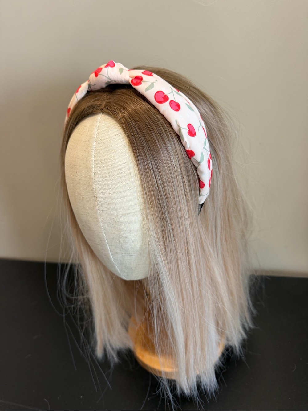 Louis Vuitton White Headband with Red Cherry Print